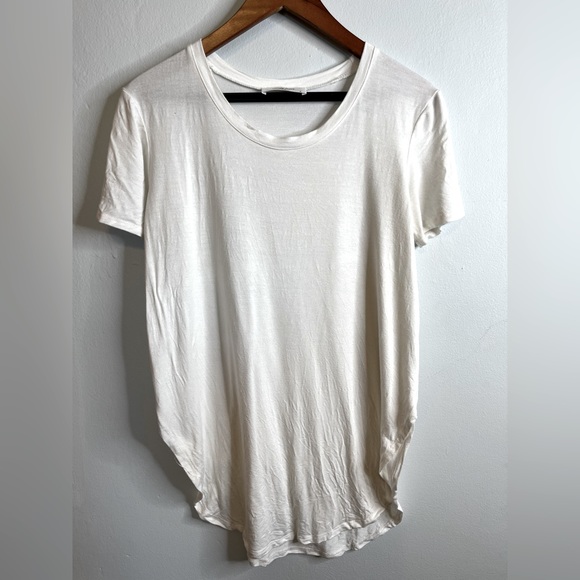 Carly Jean Los Angeles Tops - CJLA Basics CJ’s Favorite Scoop Neck Tee White S Scoop Hem Stretchy GUC